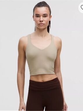lululemon Align athletica V-Neck Cropped NULU in Taupe
